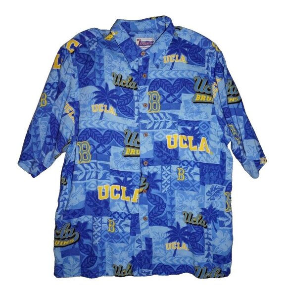 Reyn Spooner UCLA Bruins Hawaiian Shirt Men’s Large Blue 100% Rayon EUC - Picture 14 of 15